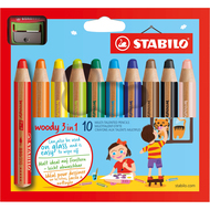 crayons de couleur Woody 3 in 1, 10 pièces