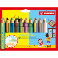 crayons de couleur Woody 3 in 1 duo, 10 pièces
