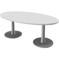 Table de conférence LINUS, ovale, 210 x 110 cm, gris - 8029466135554_01_ow