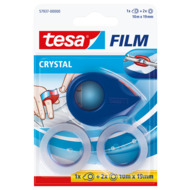 Tesa ruban adhésif Crystal avec dévidoir de ruban adhésif, 19 mm x 10 m