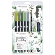 Pinselstifte Watercoloring set Greenery, 11 Stück