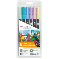 stylos à pinceau Dual Brush ABT, pastel, 6 pièces
