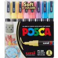 marqueur Posca PC-3M Softcolors, étui de 8