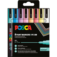 Marqueurs Posca PC-3M, Soft Colours, 8 pièces