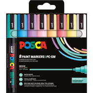 Marqueurs Posca PC-5M, Soft Colours, 8 pièces