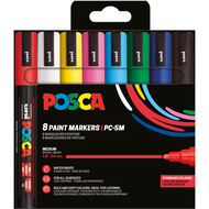 Marqueurs Posca PC-5M, Standard Colours, 8 pièces