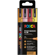 Posca Marker PC-3ML, Glitter Colours Warm, 4 Stück