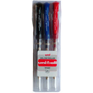 stylo roller UM153, set de 3 pièces, noir/bleu/rouge
