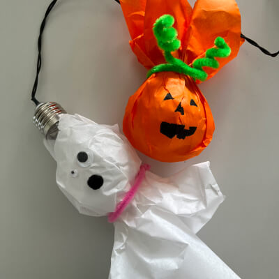 Gespenst-Lampe für Halloween-Girlande Schritt 3