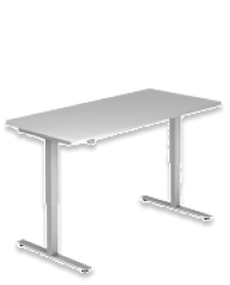 weisser höhenverstellbarer Tisch für ein ergonomisches Büro